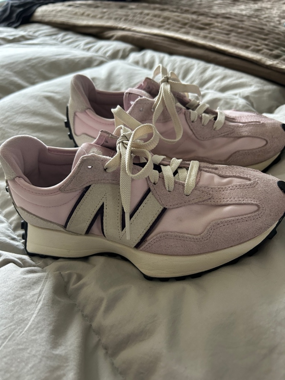 New Balance Women's Light Pink Suede & Mesh Sneakers